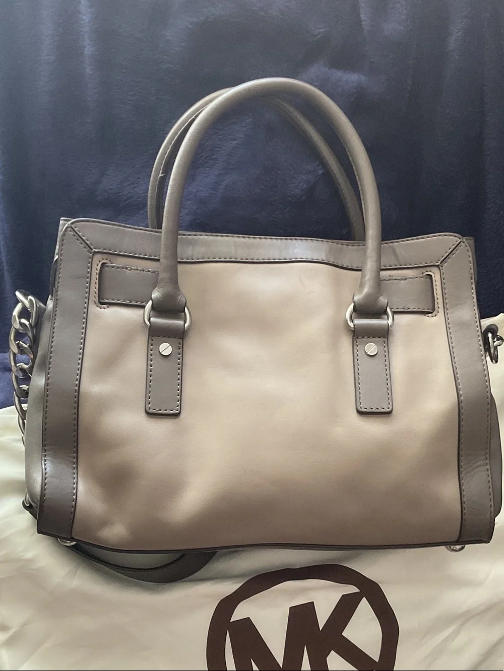 Michael Kors Gray All Leather Satchel Purse